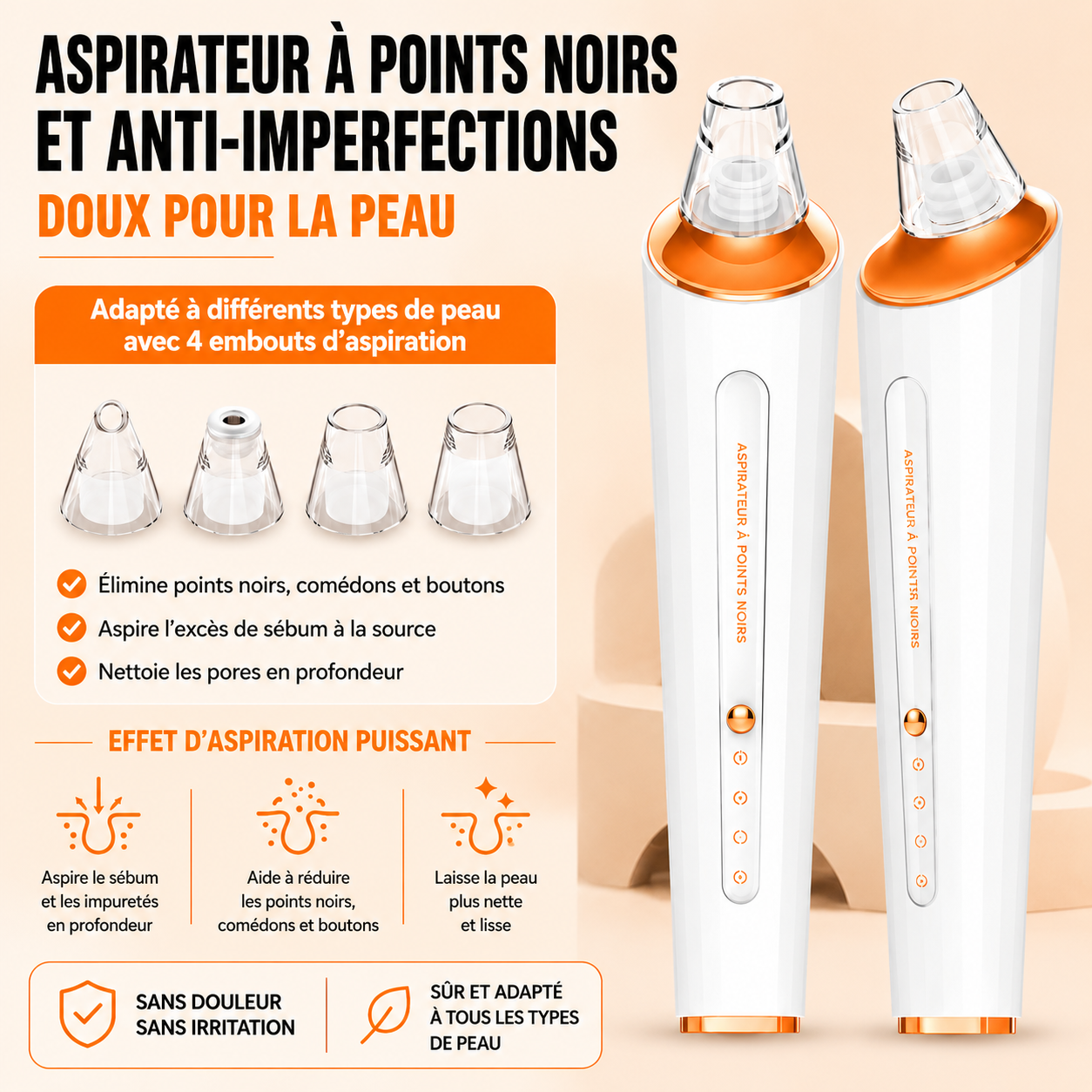 Appareil de nettoyage profond du visage 4 en 1