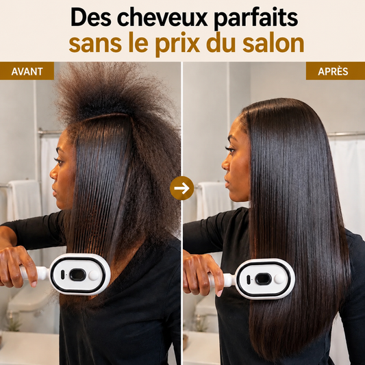 Brosse Vapeur 3-en-1 – Soin, Démêlage & Lissage