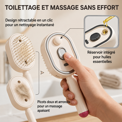 Brosse Vapeur 3-en-1 – Soin, Démêlage & Lissage