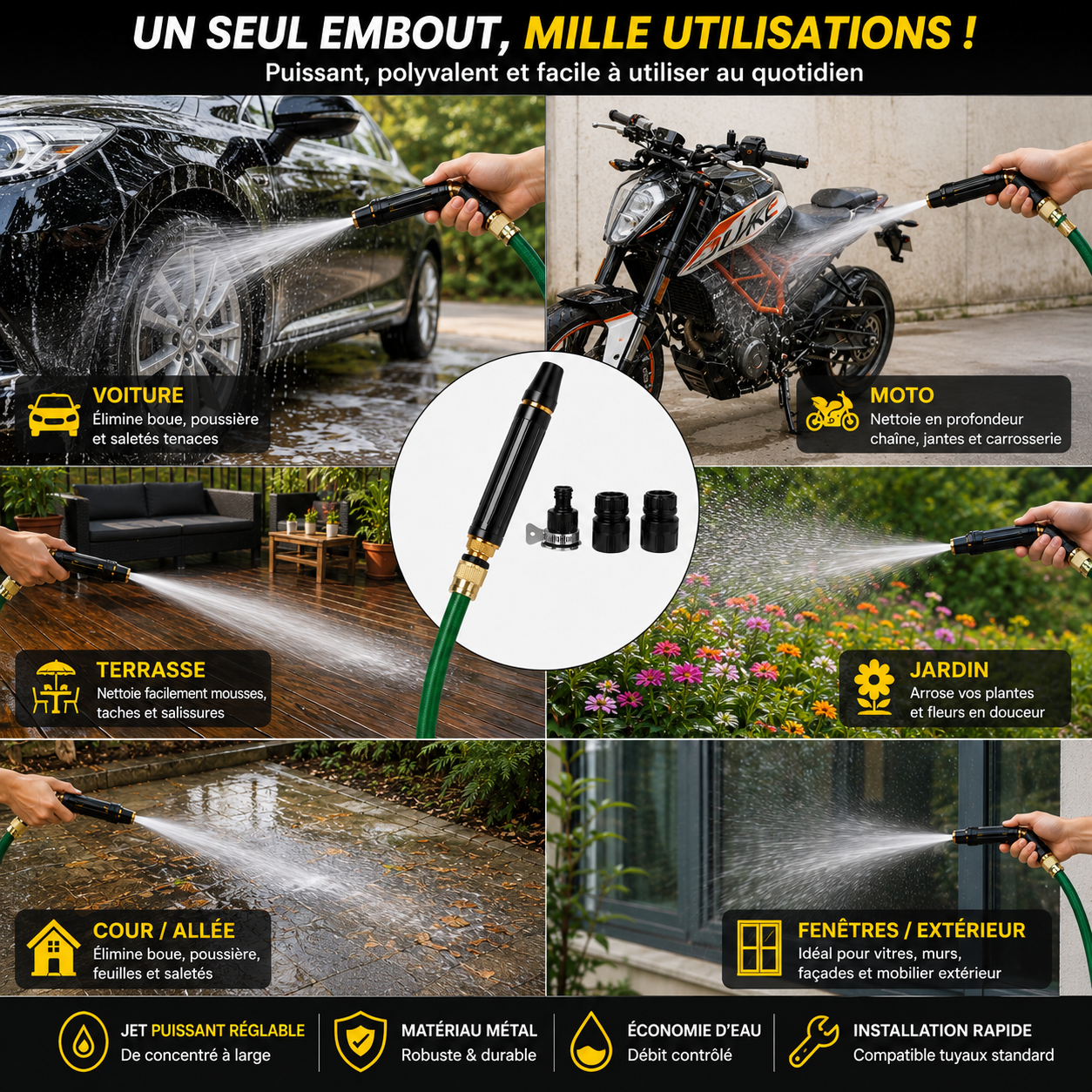 🔥Buse de lavage haute pression pour tuyau d'arrosage