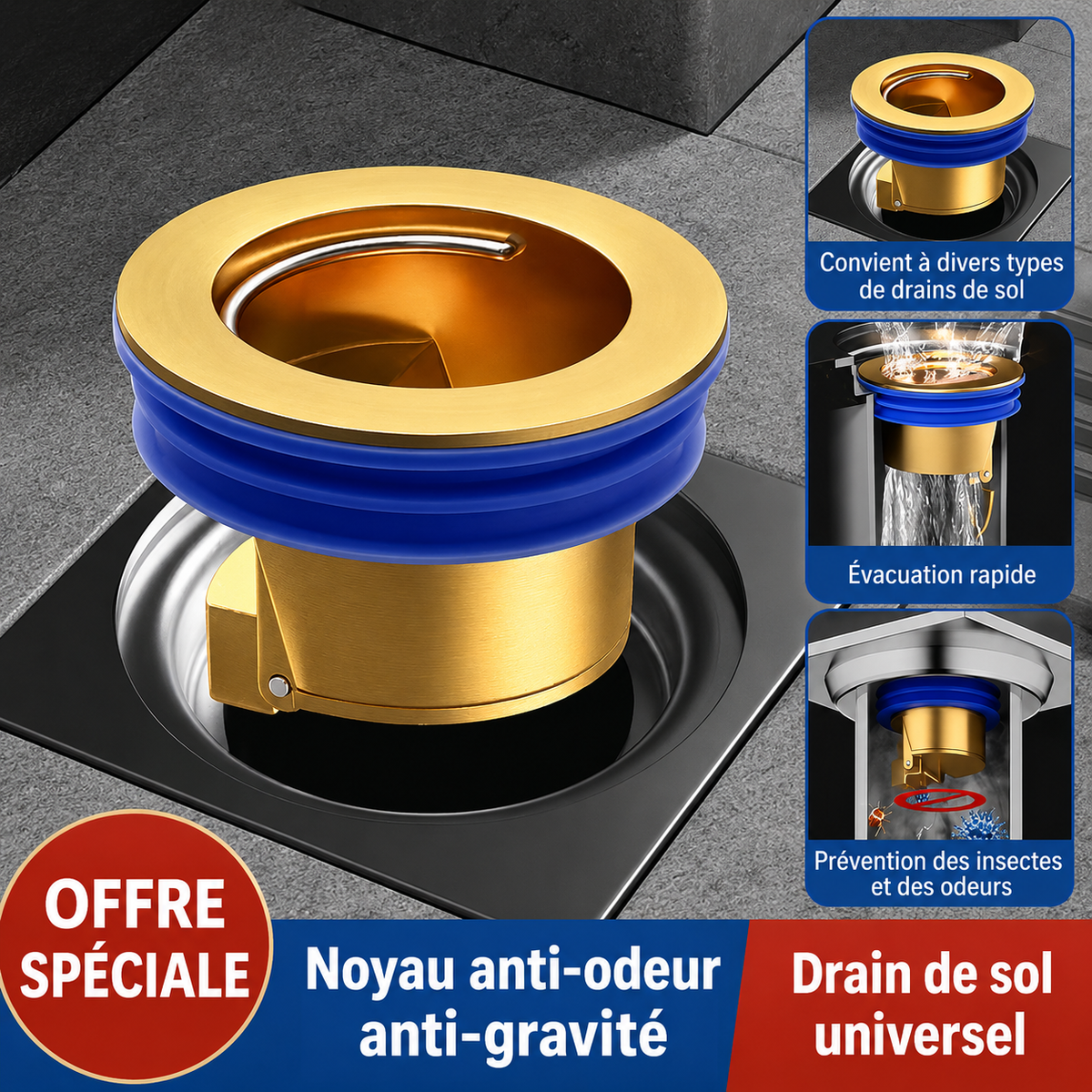 Siphon de sol anti-odeur