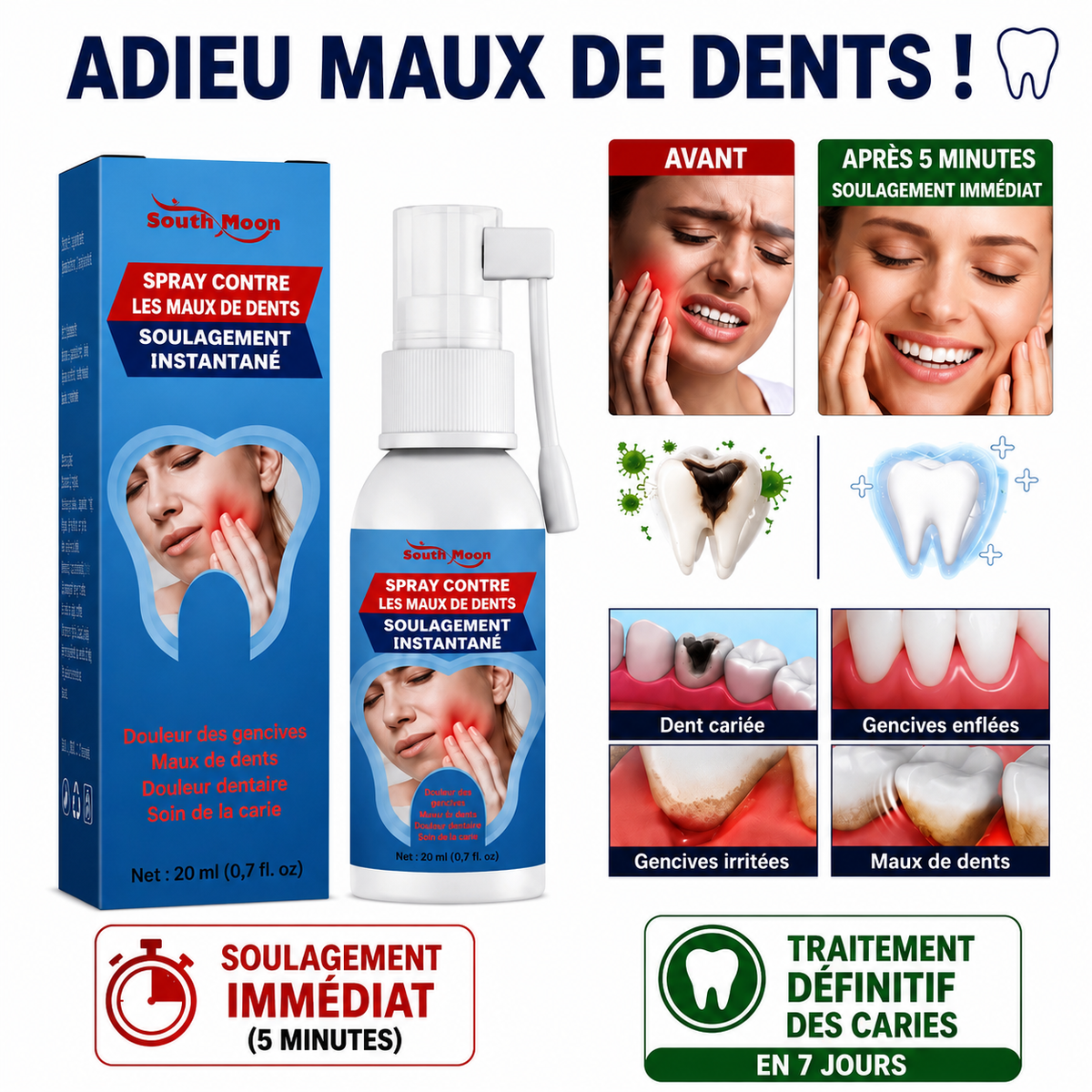 Spray Contre les Maux de Dents : Soulagement Immédiat & Soin Anti-Caries