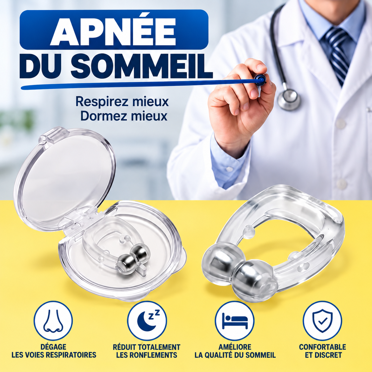 Pince Anti-Ronflement Magnétique