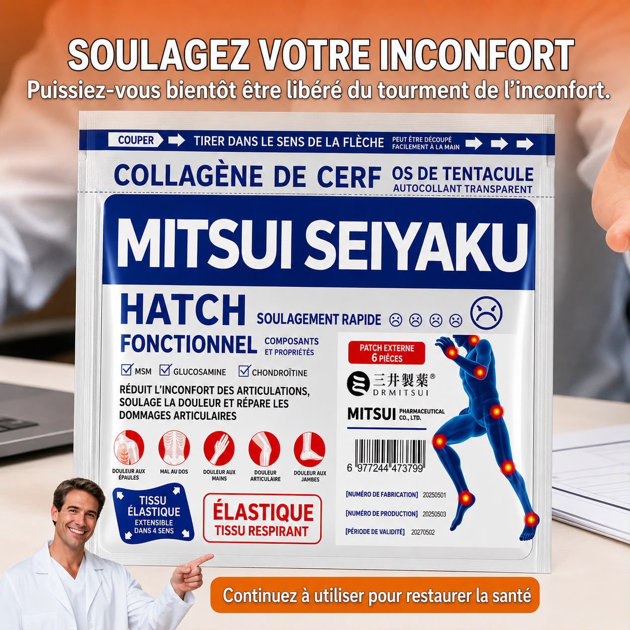 Patchs Anti-Douleurs Articulaires & Musculaires – 1 Acheté = 1 Offert
